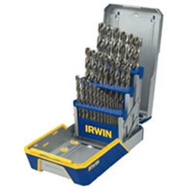 Irwin Industrial 3018002 Hansen 29-piece Cobalt M-35 Metal Index Reduced Shank Drill Bit Set