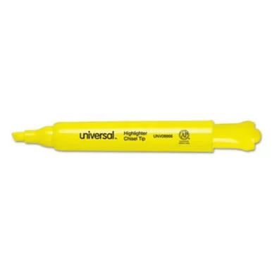 Universal Office Products 08866 Desk Highlighter, Chisel Tip, Fluorescent Yellow, 36/pack