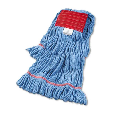 Boardwalk BWK503BLCT Super Loop Wet Mop Head, Cotton/synthetic Fiber, 5" Headband, Large Size, Blue, 12/carton