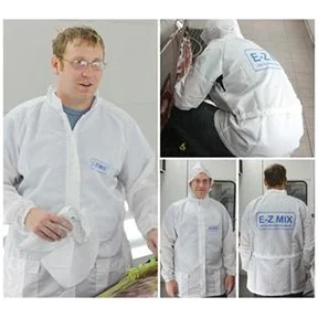 Ez Mix EMX-64042W Anti-static Lab Coat With Hood, Medium