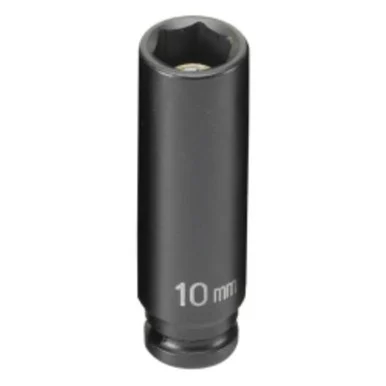 Grey Pneumatic 910MDG 1/4" Drive Deep Metric Magnetic Impact Socket - 10mm