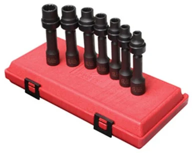Sunex 2696 Tools 7-piece 1/2 In. Drive 12-point Fractional Sae Fractional Driveline Impact Socket Set