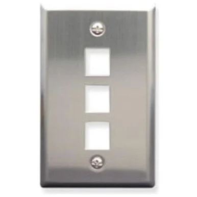 ICC FACE3SS 3-Port Stainless Steel Faceplate Single Gang