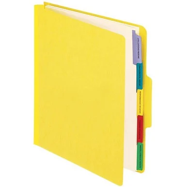 Esselte Pendaflex Employee/personnel Folder - Letter - 8.50" X 11" - 2" Expansion - 1/3 Tab Cut - Center Tab Location - 5 Dividers - 20 Pt. - Yellow - 1 Each (SER1YEL)