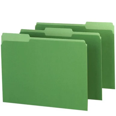 Pendaflex Interior File Folder - Letter - 8.50" X 11" - 1/3 Tab Cut - Assorted Position Tab Location - Green - 100 / Box (421013BGR)