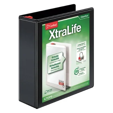 Cardinal Xtralife Clearvue Non-stick Locking Slant-d Ring Binder - Letter - 8.50" X 11" - 725 Sheet Capacity - 3 X D-ring Fastener - 3" Binder Fastener Capacity - 2 Pockets - Polyolefin - (CRD26331)