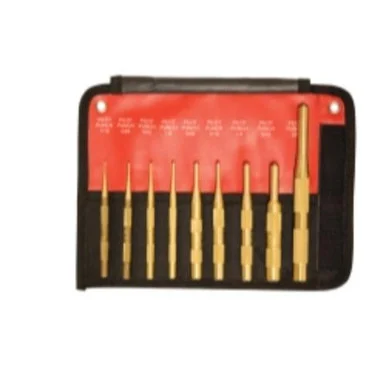 Mayhew 61367 9 Piece Brass Pilot Punch Sae Set