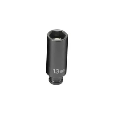 Grey Pneumatic 913MDG 1/4" Drive Deep Metric Magnetic Impact Socket - 13mm