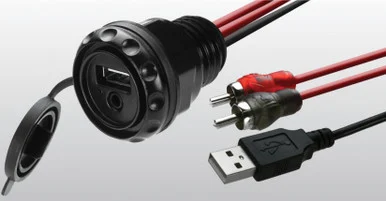 MB Quart PSAP2 Waterproof Dash Mounted Usb & 3.2mm With Rca & Usb Extension Cable - Mbquart