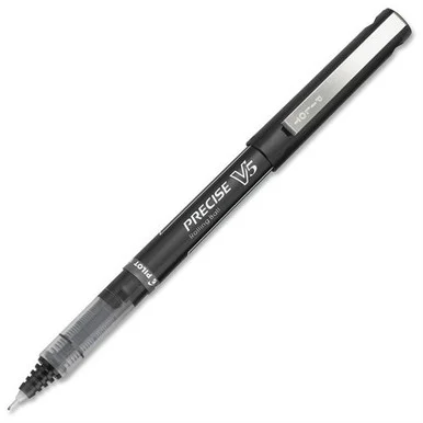 Pilot Precise V5 Pen - Fine Pen Point Type - 0.5 Mm Pen Point Size - Black Ink - Black Barrel - 12 / Dozen (35334)