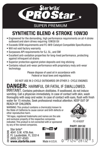 Star Brite 028132 4 Stroke Outboard Oil