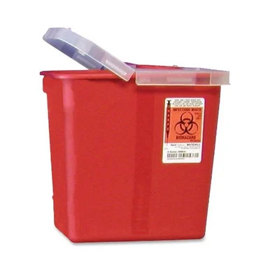 Unimedmidwest Srhl100990 Unimed-midwest Kendall Sharp Container With Lid - 8quart - External Dimensions 10" Height X 10.5" Width X 7.25" Depth - Red