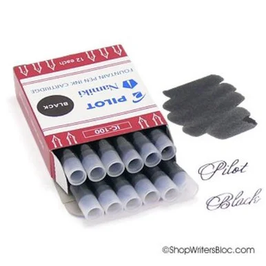 Pilot Fountain Pen Ink Cartridge - Black - 12 / Box (pil-69100)
