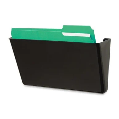 Deflect-o Recycled Docupocket Wall File - Letter - 8.50" X 11" - 1 Pockets - Plastic - Black - 1 Each (DEF93204)