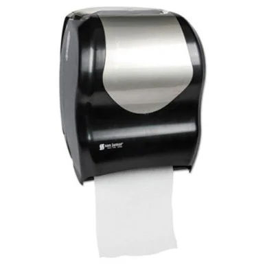 San Jamar T1370BKSS Tear-n-dry Touchless Roll Towel Dispenser, 16 3/4 X 10 X 12 1/2, Black/silver