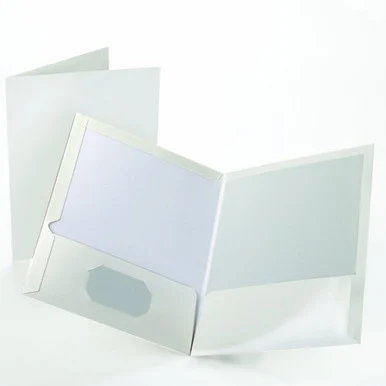 Oxford Laminated Twin Pocket Folders - Letter - 8.50" X 11" - 100 Sheet Capacity - 2 Pockets - White - 25 / Box (ESS51704)