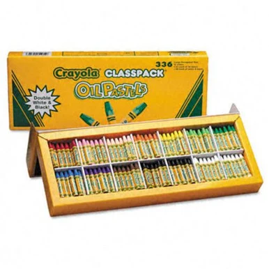 Crayola Classpack Oil Pastel - Blue Wax, Brown Wax, Green Wax, Orange Wax, Peach Wax, Pink Wax, Red Wax, Violet Wax, Yellow Wax, Yellow-green Wax, White Wax, Black Wax - 336 / Pack (524629)