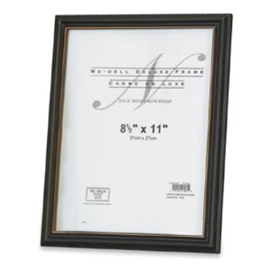 Glolite Nudell Nud-17081 Nu-dell Deluxe Frame - 8.5" X 11" Insert - Wall-mountable - Horizontal, Vertical - Plastic - Woodgrain, Black (nud17081)