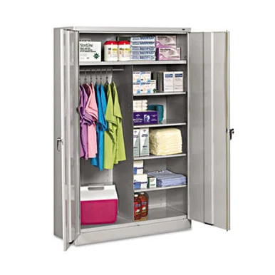 Tennsco J2478SUCLGY Jumbo Combination Steel Storage Cabinet, 48w X 24d X 78h, Light Gray