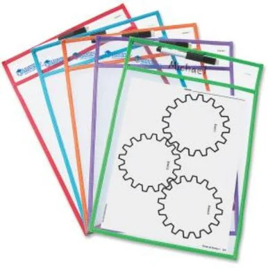 Learning Resources Write-and-wipe Pockets - White - Frame - Film - Portable - 5 / Set (ler0477)