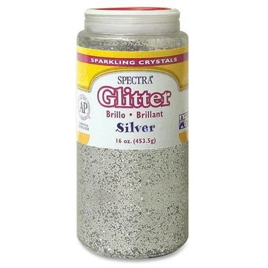 Pacon Spectra Glitter Sparkling Crystals - 16 Oz - 1each - Silver (91710)
