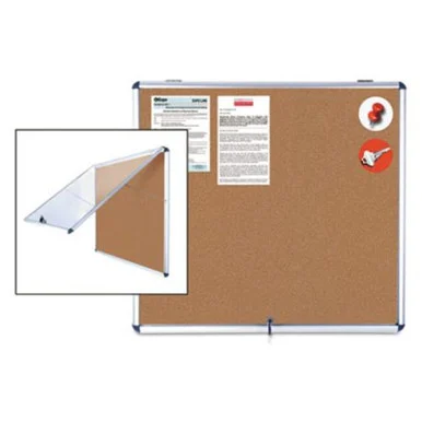 MasterVision Enclore Top Hinged Cork Aluminum Indoor Glaze Case (vt380101150) - Bi-Silque Visual Communication