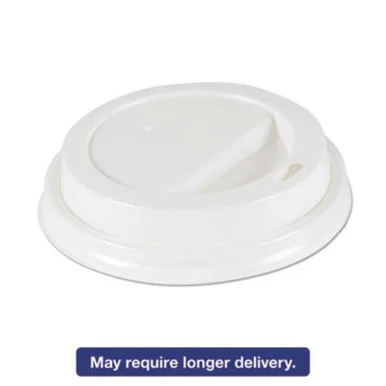 Boardwalk DEERHLIDW Deerfield Hot Cup Lids For 10oz - 16oz Cups, White, Plastic