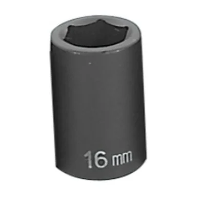 Grey Pneumatic 2016M 1/2" Drive Standard Metric Impact Socket - 16mm