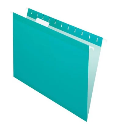 Esselte Hanging Folder - Letter - 8.50" X 11" - 1/5 Tab Cut - Aqua - 25 / Box (415215AQU)