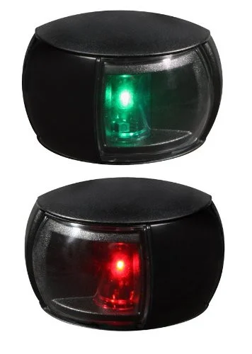 Hella 980520901 Nav Light Led, Pair, 2nm, Clear Lens, Bk - hella marine
