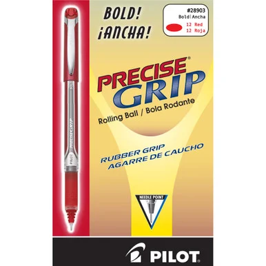 Pilot Precise Grip Bold Rolling Ball Pen - 1 Mm Pen Point Size - Red Ink - Red Barrel - 1 Each (PIL28903)