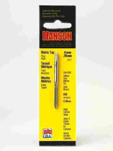 Irwin Industrial 8317 High Carbon Steel Machine Screw Thread Metric Plug Tap 4mm -0.70