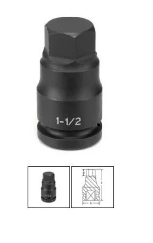 Grey Pneumatic Corp. 4928F 1" Drive X 7/8" Hex Driver