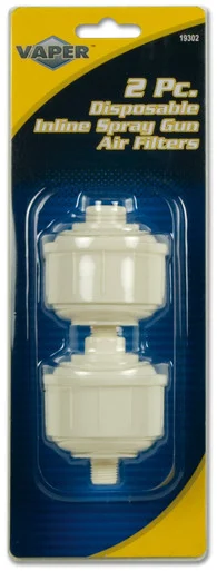 Titan 19302 Tool Disposable Air Line Filters, 2-piece, For Paint Spray Guns, Removes Moisture, Oil Vapor And Rust