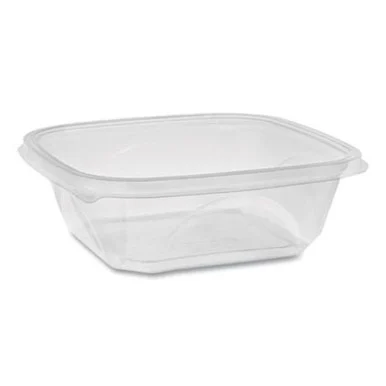 Pactive SAC0732 Earthchoice Recycled Pet Square Base Salad Containers, 7 X 7 X 2, 32 Oz, Clear, 300/carton