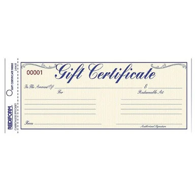 Rediform Gift Certificates With Envelopes - 2 Part - Carbonless - 3.66" X 8.50" Sheet Size - Assorted - 25 / Pack (RED98002)