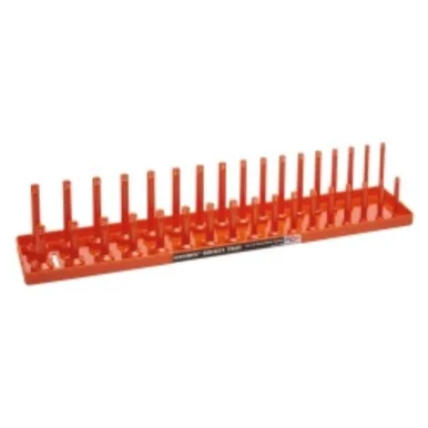 Hansen Global 1206 1/2 Inch Metric 2 Row Regular/deep Socket Holder Tray - Color Orange