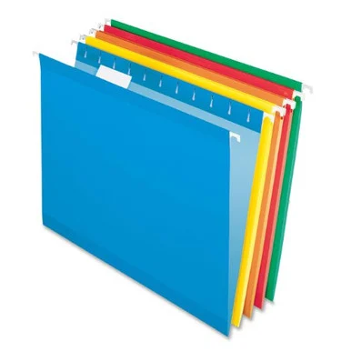 Pendaflex Color Hanging Folder - Letter - 8.50" X 11" - 1/5 Tab Cut - Blue, Red, Orange, Yellow, Green - 25 / Box (415215ASST)