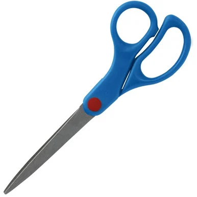 Sparco 7" Kids Straight Scissors - 7" Overall Length - Pointed - Straight - Stainless Steel - Blue (spr-39048)