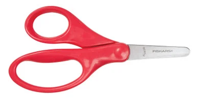Fiskars 5" Blunt Tip Kid Scissors - 5" Overall Length - Blunted - Left/right - Shiny Red (194160-1027)