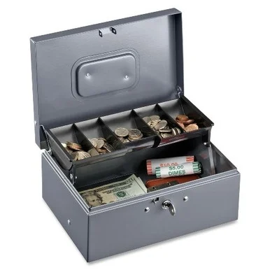 Sparco 5-compartment Tray Cash Box - 5 Coin - Gray - 3.4" Height X 11.4" Width X 7.5" Depth (SPR15507)