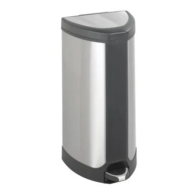 Safco Step-on Waste Receptacle - 10 Gal Capacity - 27" Height X 14" Width X 14" Depth - Stainless Steel - Stainless Steel (9687SS)