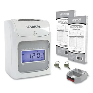 Processing Point, Inc 24418124 Hn2500 Electronic Calculating Time Clock Bundle, Beige/gray