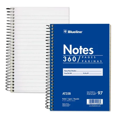 Blueline White Paper Wirebound Steno Pad (at35b) - Rediform