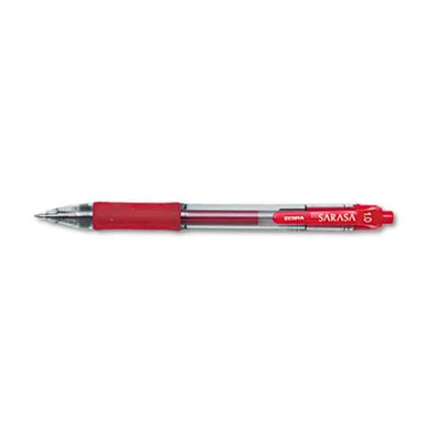 Zebra Pen 46630 Sarasa Dry Gel X20 Retractable Gel Pen, Bold 1mm, Red Ink, Translucent Red Barrel, Dozen