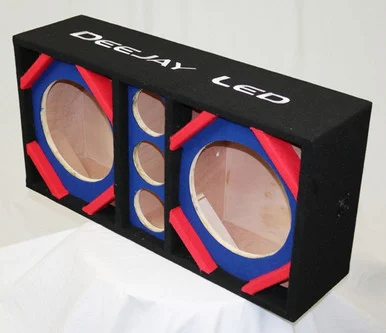 Deejay LED D10T3BLUE Two 10-in Woofers Plus Three Tweeters Blue Empty Chuchera Speaker Enclosure