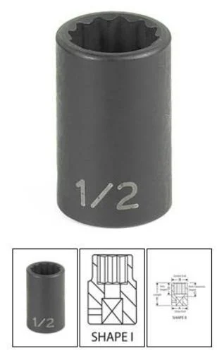 Grey Pneumatic 1128R 3/8" Drive X 7/8" 12 Point Standard Socket