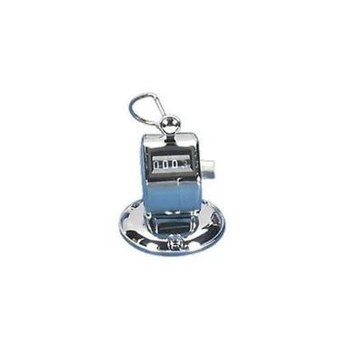 Sparco Hand Tally Counter With Base - 4 Digit - Finger Ring - Desktop - Nickel Plated - Silver (SPR24200)