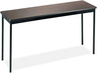 Barricks Utility Table - Rectangle Top - Four Leg Base - 4 Legs - 60" Table Top Length X 18" Table Top Width X 0.75" Table Top Thickness - 30" Height - Yes - Walnut Top - Steel (ut1860wa)
