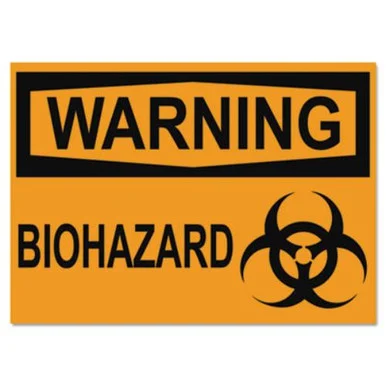 U.S. Stamp & Sign 5498 Osha Safety Signs, Warning Biohazard, Orange/black, 10 X 14